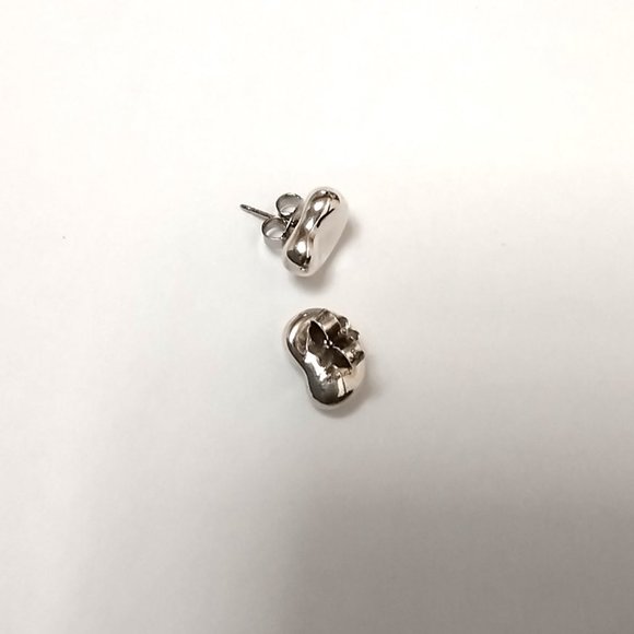 Tiffany Elsa Peretti Bean 18mm Necklace & 9mm Earrings Set Sterling Silver 925 - Picture 8 of 12